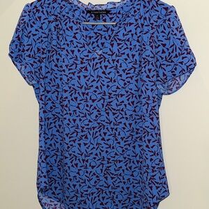 41 Hawthorn Blue and Red Patterned Blouse